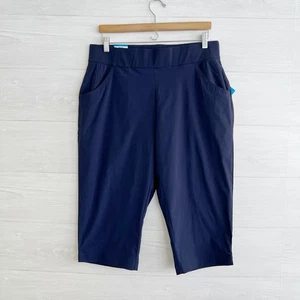 NWT Columbia - Dark nocturnal Active Fit Omni-Shade capri pants long shorts sz L - Picture 1 of 5