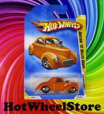 2009  Hot Wheels  NEW MODELS   Orange   CUSTOM '41 WILLYS COUPE  #25   87-080725 - Image 1 of 4