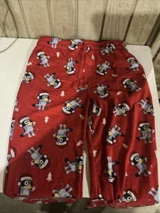 Mens Small Bluey Pajama Pants Red Christmas Print, Adjustable Waist NWT 30 X 31 - Picture 1 of 7
