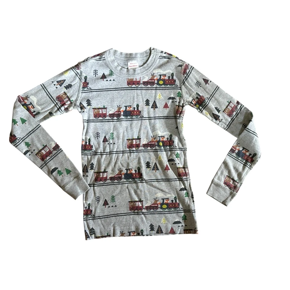 Top Pijama Hanna Andersson Gris Estampado ANIMAL TRAIN Manga Larga Talla 10 Foto 1 de 4