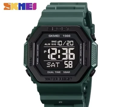 Reloj Deportivo Digital Hombre SKMEI 1988 Impermeable LED Estilo Militar Cuenta Regresiva Foto 1 de 3