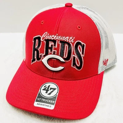 '47 Marca Cincinnati Reds Keystone Trucker Gorra Gorra Snapback Ajustable Rojo MLB Foto 1 de 4
