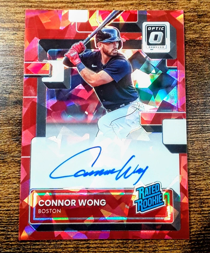 Connor Wong- FOTL 2022 Donruss Optic Red Cracked Ice Prizm Auto /25 #RRS-WO - Image 1 of 2