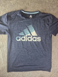 Adidas Shirt Youth Size XL 18 - 20 Aeroready Blue Short Sleeve Tee Lightweight - Picture 1 of 7