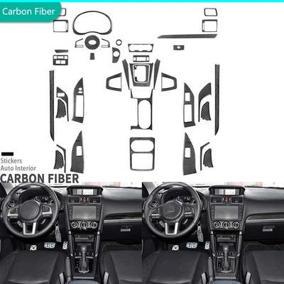40Pcs Real Carbon Fiber Full Interior Dash Trim Kits For Subaru Forester 2013-18 — 第 1/4 张图片