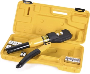 10 Tons Hydraulic Crimping Tool Battery Cable Lug Terminal Crimper with 9 Pairs - Picture 1 of 12