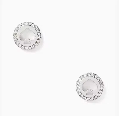 Kate Spade Earrings Women's Spot The Spade Pave Halo Spade Studs Silver Plated - Image 1 of 4