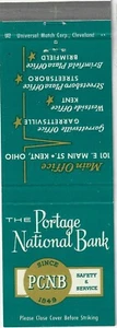 Portage National Bank Kent Ohio Empty Matchcover - Bild 1 von 3