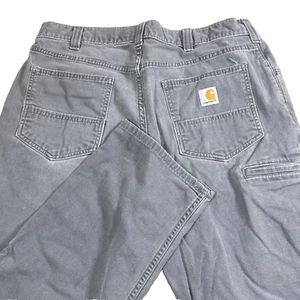 Carhartt Relaxed Fit Gray Utility Work Pants 36x30 Carpenter Style Faded Grunge - Imagen 1 de 7