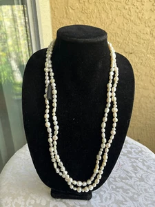 Honora Long Statement White Pearl Necklace 59" 108.15 Grams New - Picture 1 of 8