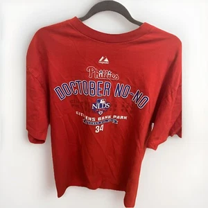 Philladelphia Phillies Roy Doc Halladay No Hitter Men’s T-Shirt Size X-Large - Picture 1 of 1