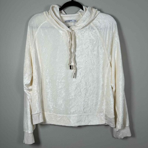 OFF WHITE Felpa con cappuccio e velluto panna media Statide