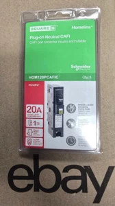 Square D HOM120PCAFIC Enchufable Neutro 20 Amp Monopolo CAFCI ¡ENVÍO EL MISMO DÍA! - Imagen 1 de 1
