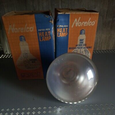 Vintage Pair Nos Norelco Personal Sun/Heat Lamp Bulb Grow Light Poultry • 19.95€
