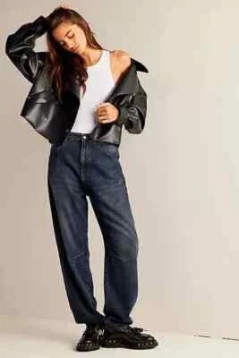 FREE PEOPLE We The Free Alexis Vegan Leather Jacket Black Size XL BNWT RRP £158 - Image 1 of 4