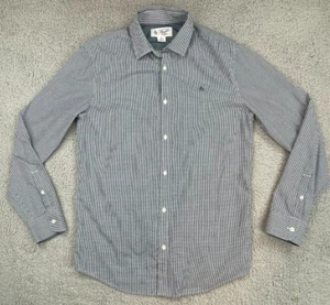 Camisa Penguin Munsingwear Para Hombre Mediana Azul Blanco Patrón Guinga Logo Abotonado - Imagen 1 de 17