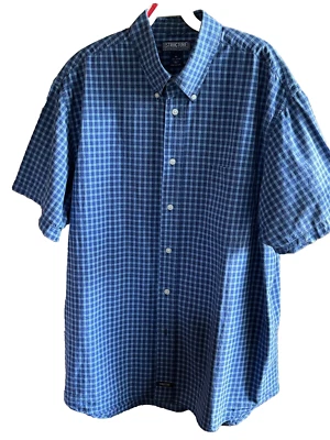 Structure Men's XL SS Blue Plaid Shirt Work Casual Boot Scoot Cowboy Rodeo South - Image 1 of 4