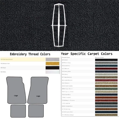 Alfombrillas Lincoln Mark V1 personalizadas con logotipo de estrella Lincoln ACC 1980-1983 4 piezas Cutpile Foto 1 de 4