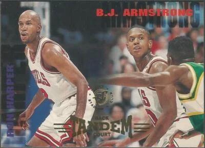 1995 Topps B-Ball Tandem Card #276 - Ron Harper & B.J. Armstrong - Chicago Bulls - Image 1 of 2