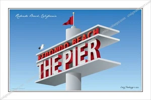 Neon Sign,Neon,sign,art,Redondo,Beach,pier,roadside,nostalgia, - Picture 1 of 2