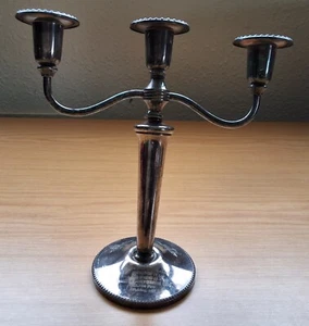 Antique Silver 3 Stem Candlestick engr. Stopford Adams Trophy Floral Art REPAIR - Picture 1 of 11