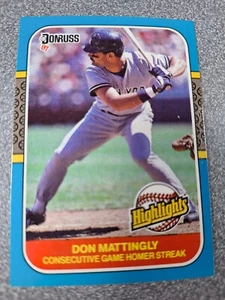 1987 Donruss Don Mattingly #17 Consecutive Homer Streak L25 - Picture 1 of 2