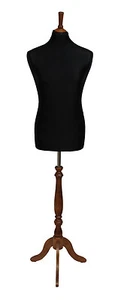 DELUXE MACHO Sastres Maniquí Pantalla de Costura Maniquí Torso NEGRO Busto ROSA Soporte - Imagen 1 de 4