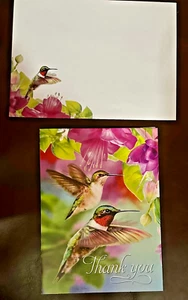 Thank You Hummingbird  Blank Greeting Card + matching  Envelope - Picture 1 of 3