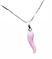 Necklace Cornetto Rosa Silver 925 Gift Good Luck Charm Man Woman