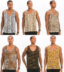 Camiseta sin mangas con estampado de animales audaz de moda para hombre Camisa muscular Prenda para el torso de verano  - Imagen 1 de 10