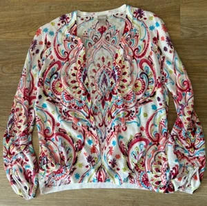 Suéter Cárdigan Abierto Chicos Mujer Ligero Colorido Paisley Talla 1 Mediano - Imagen 1 de 6