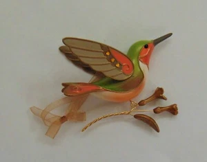 NIB 2018 Hallmark Keepsake Ornament Hummingbird Gold Color - Picture 1 of 9