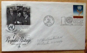 UN FDC 7¢ REGULAR POSTAGE,  NY 5/1964. - Picture 1 of 1