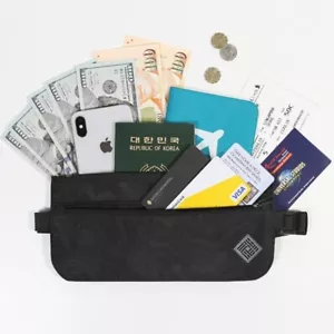 Cinturón de bolsillo de almacenamiento oculto de viaje RFID bloqueo bolsa de cintura pasaporte billetera bolsa - Imagen 1 de 15