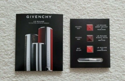 GIVENCHY Le Rouge The Couture Lipstick Sample Card - 3 Shades w Applicator - Image 1 of 4