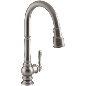 Kohler K-99259-VS Artifacts 1-Hole Pull-Down Kitchen Sink Faucet, Stainless - Picture 1 of 2