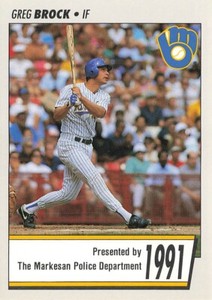 1991 Delicious Brand Milwaukee Brewers The Markesan Police Greg Brock