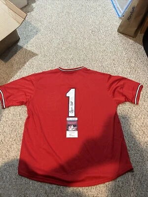 ST LOUIS CARDINALS- OZZIE SMITH SIGNED AUTOGRAPH JERSEY JSA COA HOF BASEBALL - Image 1 of 4