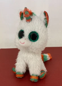 TY 2021 ☆ Beanie Boos ☆ TySilk : Christmas Unicorn - SNOWFALL -Soft Toy Plush #2 - Picture 1 of 3