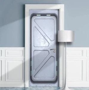 Mural Sticker Futuristic Spacecraft Door, Sci-Fi Gate Laminated Cover, one piece - Picture 1 of 23