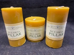 Bee Hive Candles Brand - Pillar Candles - NEW Set of 3 - Picture 1 of 10