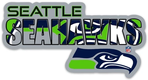 Seattle Seahawks Word type w/ Seahawk Logo Type Die-Cut MAGNET Cover