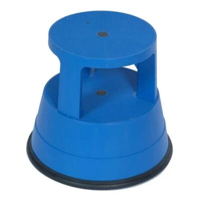 Step Stool Plastic 2 Step Rolling 7 ft Reach 300 lb Capacity Blue Lightweight - Imagem 1 de 4