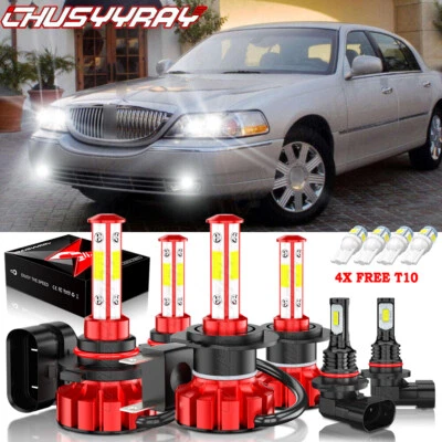 Para Para Lincoln Town Car 2003-2011 6X LED Faro Alto/Bajo + Bombillas antiniebla Foto 1 de 4
