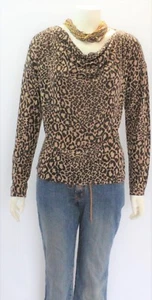 Jones New York Signature Women's Leopard Print Long Sleeve Knit Shirt - Picture 1 of 11
