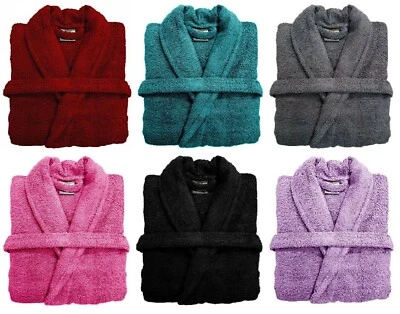 500 GSM 100% Cotton Terry Towelling Toweling Bathrobe Dressing Gown 9 Colours