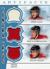 2012-13 Artifacts Tundra Trios Jerseys Blue #TT3-EGO Ellis/Gudbranson/Olsen