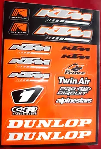 KTM Motorrad Aufkleber Set Sticker Bogen Twin Air orange / schwarz - Bild 1 von 2