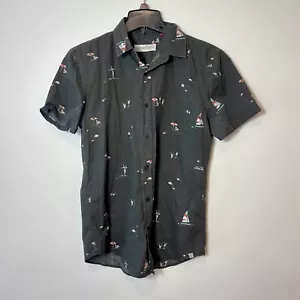 Sovereign Code Short Sleeve Button Up Shirt Mens S Black Casual Collared - Picture 1 of 10