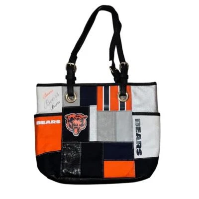 Bolso de Mano Bradford Exchange NFL Chicago Bears Cartera Almacenamiento Naranja Negro Blanco Foto 1 de 4